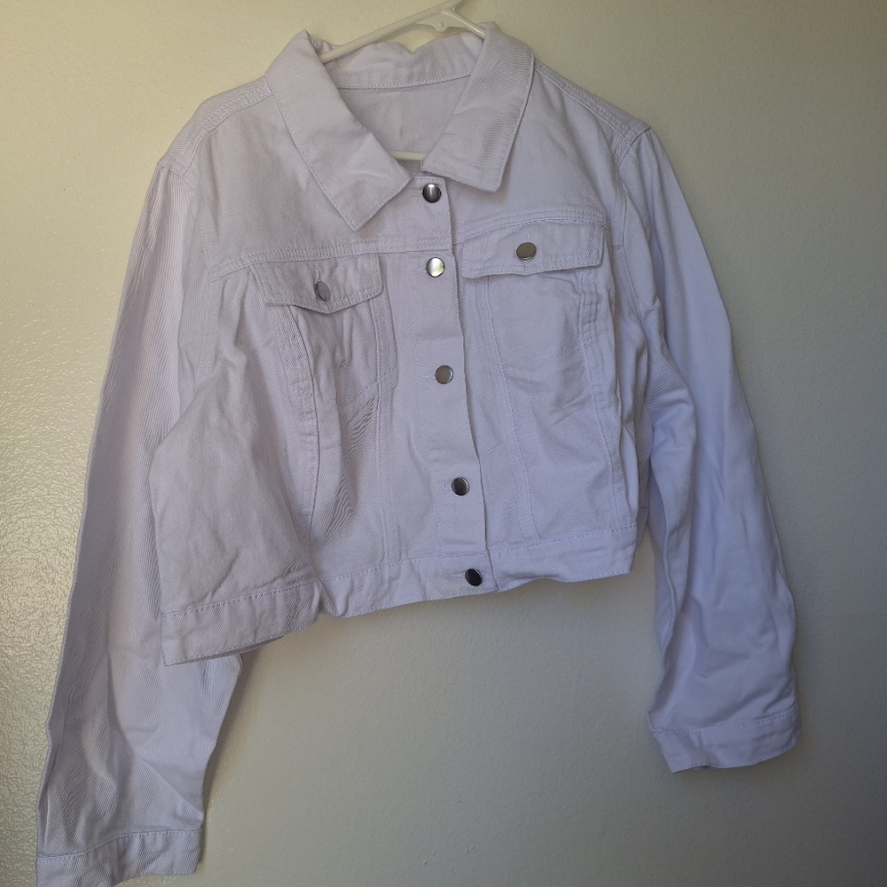 SHEIN White Jean Jacket for Women